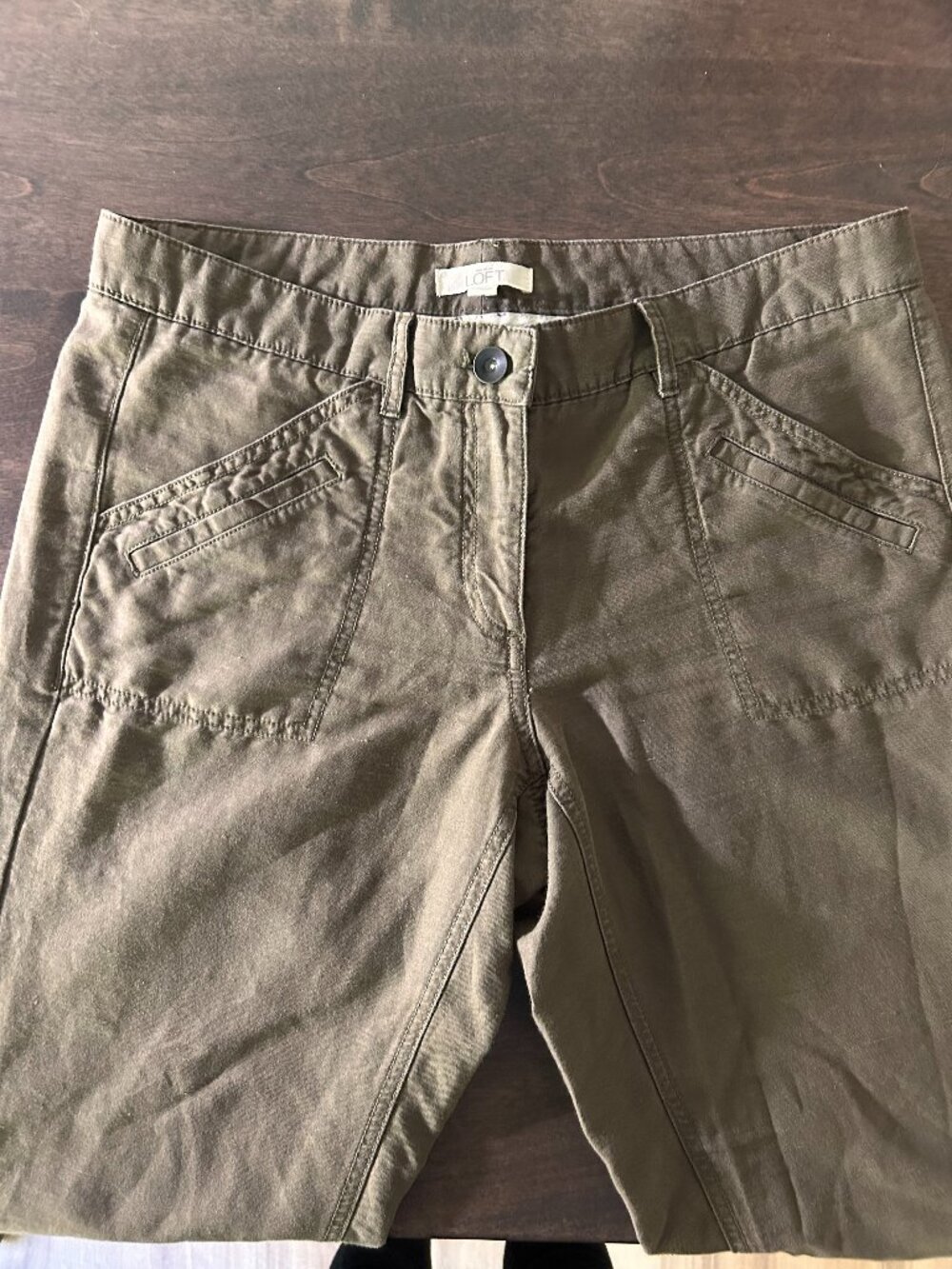 Ann Taylor Loft olive color pants, Size 6